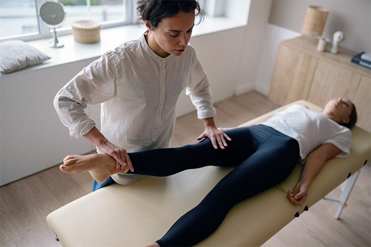 Woman Performing NRT on a Client